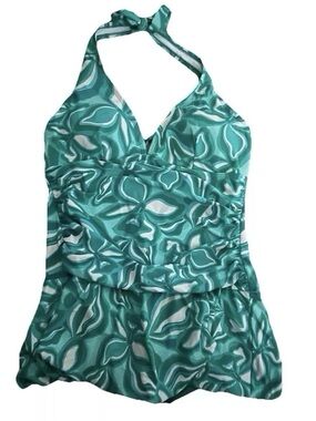 Women’s Beach Bay Plus Size Blue And Green Bathing Suit Size 18W